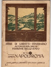FERROVIE DELLO STATO LIBRETTO ITINERARIO  NAPOLI-ROMA   1921