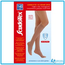 598 GAMBALETTO 140 DENARI PUNTA APERTA CALZE PREVENTIVE COMPRESSIONE GRADUATA