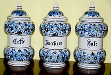 Contenitori Caffè, Zucchero, Sale Ceramica Decorati a mano Capodarco 3pz H25 cm 