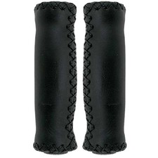 Coppia maniglie bici bicicletta battitacco ottone RETRO similpelle 125/125mm ...