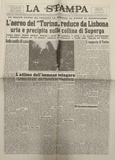 Articolo Stampa Grande Torino 1949 Incidente Aereo Superga Lisbona Originale