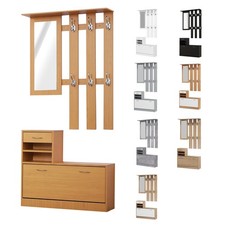 HOMCOM Mobile da Ingresso con Scarpiera e Specchio in Legno