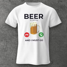 T-shirt uomo birra che chiama