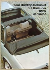 BMW BAUR Hardtop Cabriolet 3 serie brochure vendita c1979 testo tedesco