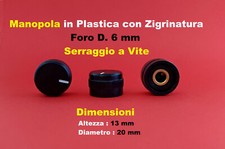 Pomolo Pomello Manopola Tappo Comando Potenziometro Foro 6mm
