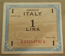 1943 Italy 1 Lira Note