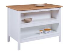 ISOLA JULINA PER CUCINA 2 RIPIANI E VANO SGABELLI 124x75x91,5CM LAMINATO BIANCO 