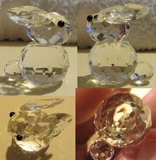 statuetta Swarovski - coniglio vintage anni 70-80 con primo logo della Casa .