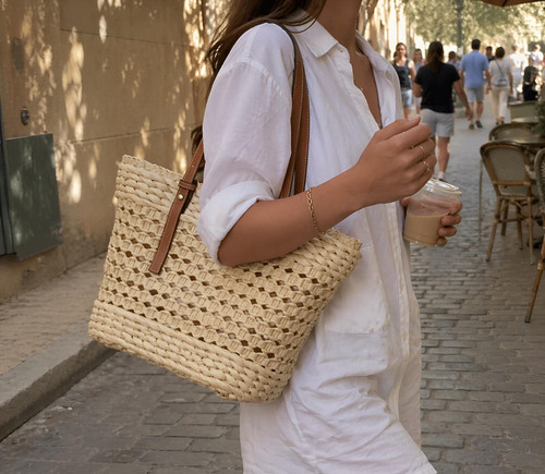 Borsa grande paglia - in,