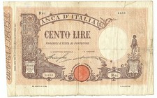 100 LIRE BARBETTI GRANDE B MATRICE LATERALE TESTINA DECRETO 21/10/1906 MB+