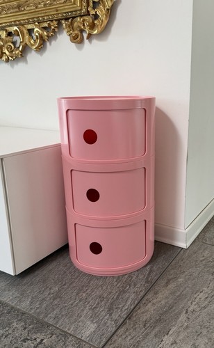 Comodino tre elementi rosa - comodino,