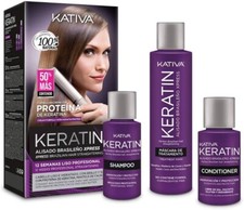 KATIVA KERATIN KIT TRATTAMENTO LISCIANTE BRASILIANO ALLA  CHERATINA