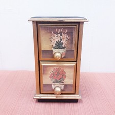 Portagioie Curio Organizer Oro Doratura Cassetti Cottage Boho Veneziano Floreale