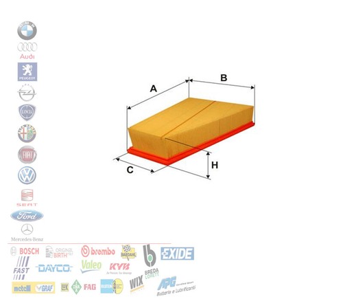 Filtro aria motore per ford - aria,