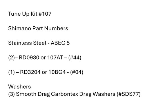 Kit messa punto 107 - a, shimano