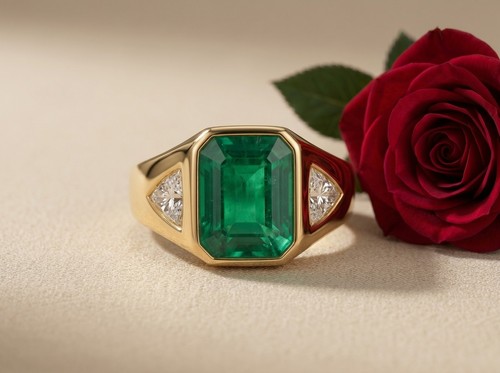 Anello taglio smeraldo oro - anello, smeraldo,