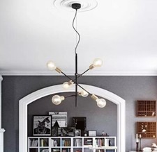 Lampadario Metallo nero oro 6