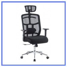 Sedia da ufficio ergonomica girevole in tessuto rete reclinabile ruote braccioli