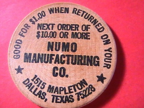 Wooden nickel numo - wooden,