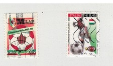 Due Francobolli Milan Campione d'Italia 1987-88 e 2003-04 Usati