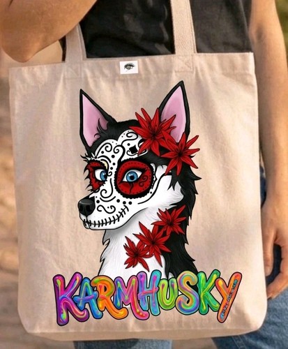 Tote bag husky teschio - tote,