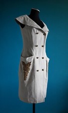 "Bleu Blanc Rouge",Abito donna di lino misto con ricami, taglia 42-44.