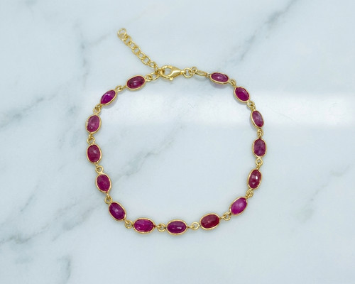 Bracciale catena rubino