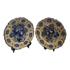 Coppia di Piatti PIATTO da Parete CERAMICA C.A.F.F. GUBBIO Lavorato e dipinto