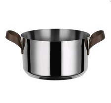Alessi Edo Casseruola a Due, Manici in Acciaio Inossidabile 18/10 Rivesti. PVD