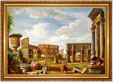 Quadro olio Colosseo Giovanni Paolo Pannini DIPINTO AD OLIO DIPINTO A MANO quadro F:60x80cm