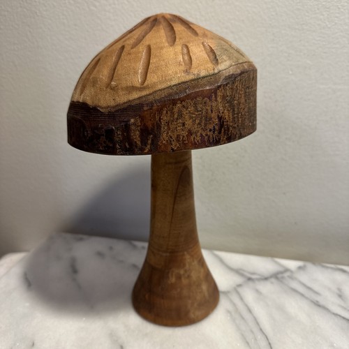 Scultura fungo legno massello