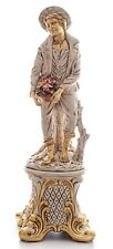 CONTADINO MORO STATUA AVORIO ORO CERAMICA ARREDO CASA SALOTTO