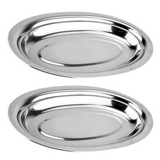  2 Pcs Vassoi Acciaio Inox Per