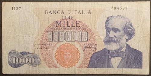 Banconota 1000 lire verdi - da,
