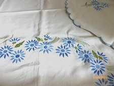 TOVAGLIA IN LINO RICAMATA  “ARTE FIORENTINA” SPADINI DA 12 NUOVA