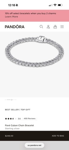 Pandora pavé cuban chain - pavé,