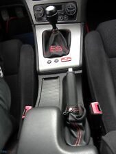 alfa romeo 159 cuffia cambio e freno pelle nera con ricamo rosso