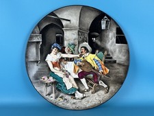 Antico Piatto Da Parata In Ceramica Villeroy & Boch Dipinto Da O. Stephan 1892