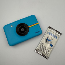 Fotocamera digitale istantanea Polaroid Snap stampante integrata blu con pellicola - funzionante!