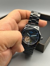 Orologio automatico uomo cassa dodecagonale lancette azzurre cinturino metallo