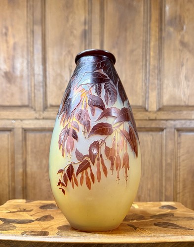 émile gallé vase rouge - vase,