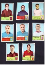 lotto 8 figurine Calciatori Mira 1964/65 ottime / nuove con Maldini e varianti