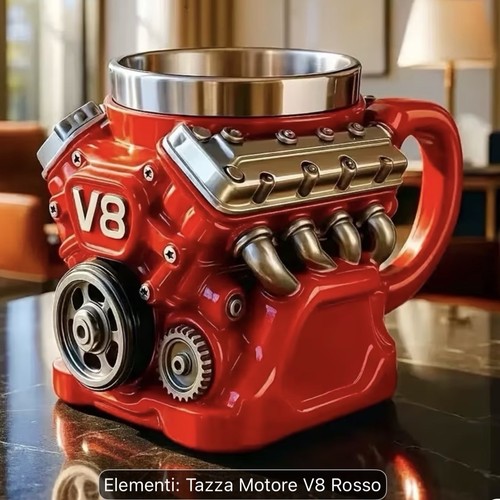 Tazza motore rossa interno - tazza, rossa,