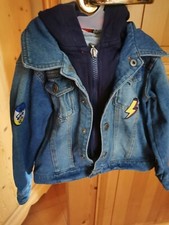 Giubbetto Jeans/Giacca Jeans con cappuccio felpa Blu Kids 24-30 mesi
