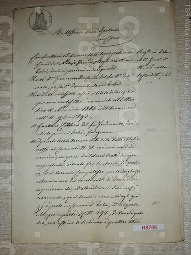 H8746 documento antico 1866 - antico,