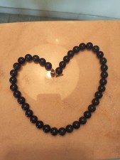 collana Di Perle Lapislazzuli Blu Con Fermaglio In argento E Oro 925 vintage 10