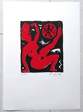 A. R. PENCK - "ARTISTA PER CAMPO AMARO" - SERIGRAFIA A COLORI 1990 - EDIZIONE SPECIALE!!!