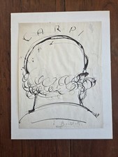 timo bortolotti ,disegno aldo carpi visto da dietro firmato in Basso ,22 X 28 Cm