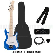 Kit Chitarra Elettrica bambini 30" blu + Amplificatore 3W + borsa + accessori