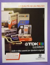 Pubblicita'Advertising Werbung Originale TDK audio e video cassette 1986 (A20)